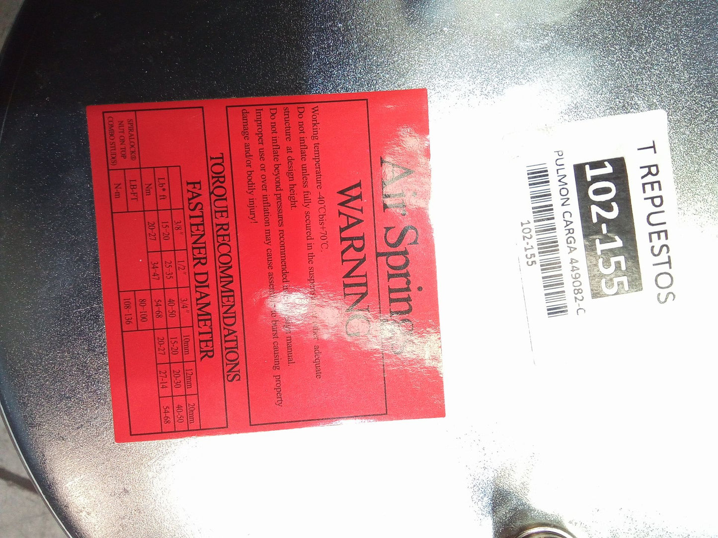 PULMON CARGA 9082 VK M6 - Repuestos SUSPENSIONES