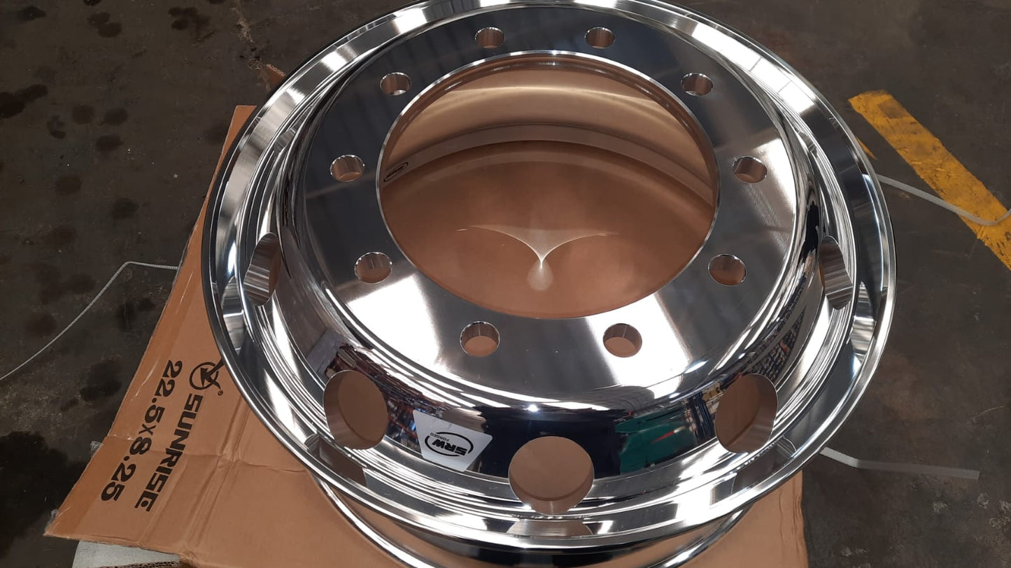 LLANTA DISCO ALUMINIO EUROPEA 22.5x8.25 SH DOBLE PULIDO - Repuestos LLANTAS