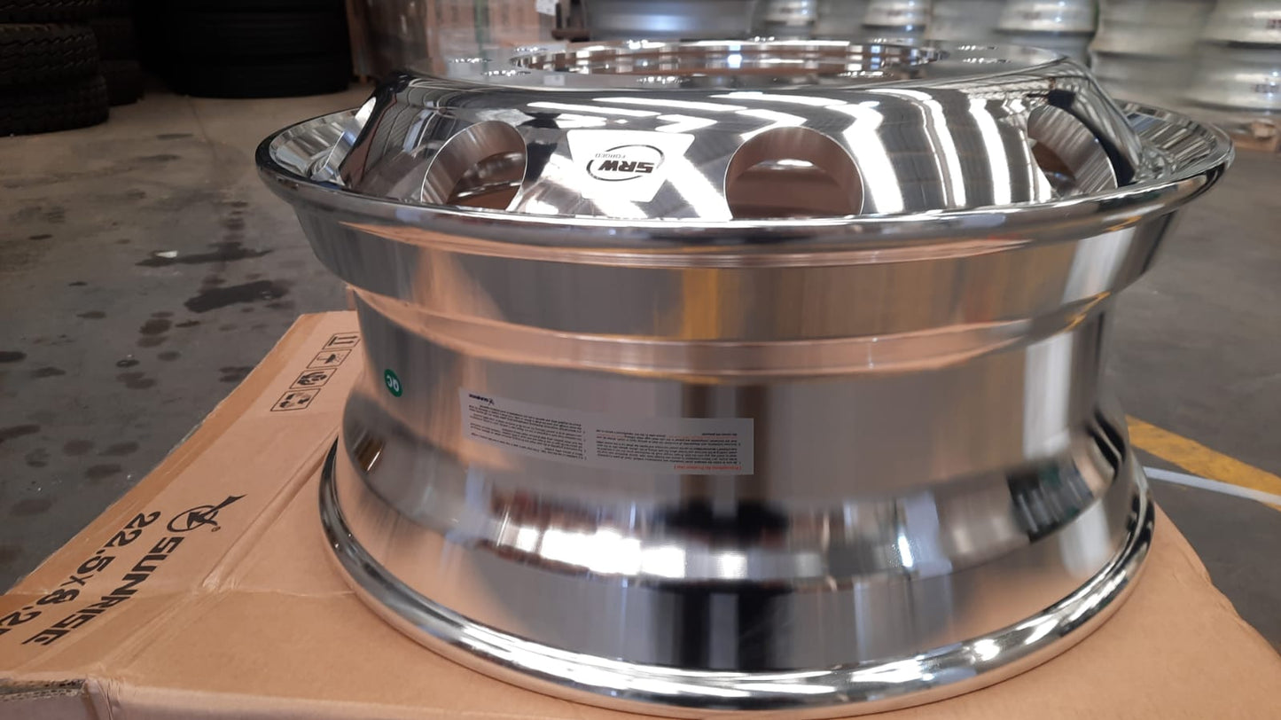 LLANTA DISCO ALUMINIO EUROPEA 22.5x8.25 SH DOBLE PULIDO - Repuestos LLANTAS